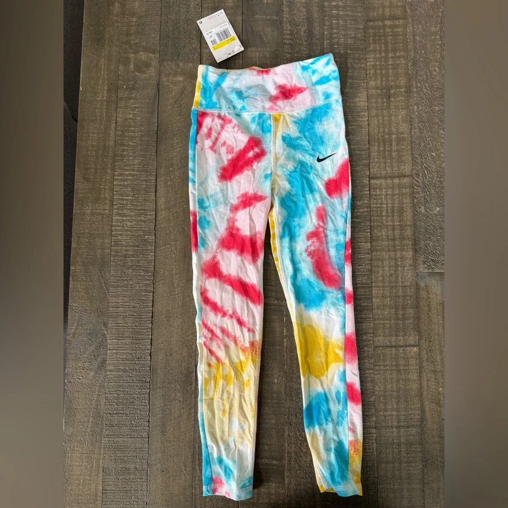 Nike Tie-Dye High Waist Leggings - Blue, Pink, Yellow